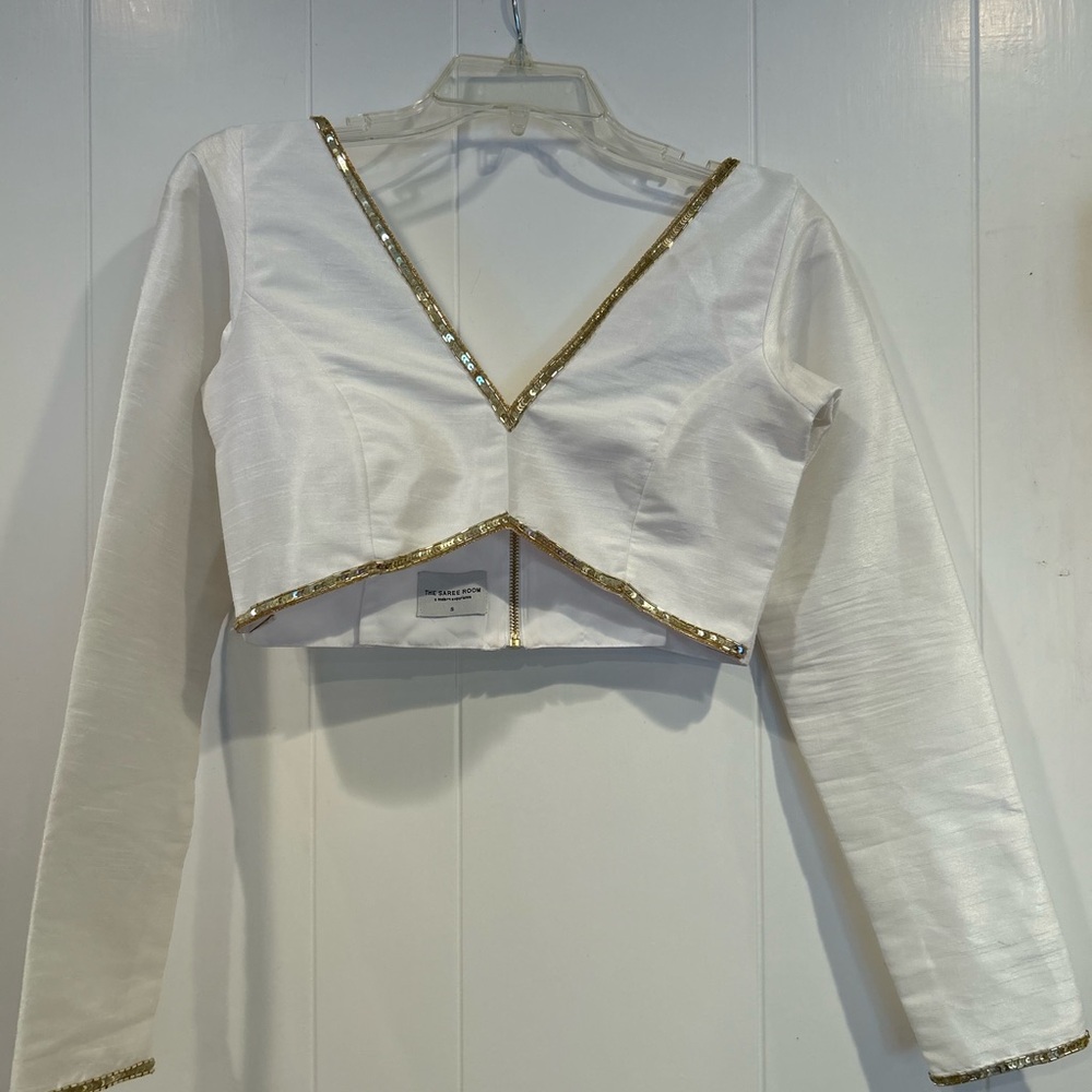 NWOT The Saree Room WHITE LIV BLOUSE - Picture 5 of 7